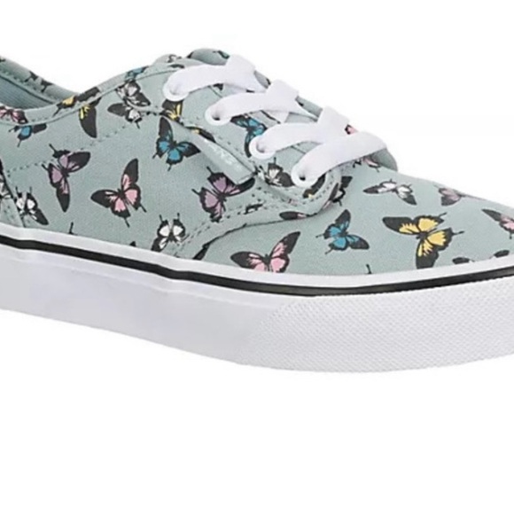 Vans Shoes - NEW Vans Atwood blue Butterfly Print slip on Sneakers missy size 5/womens 6
